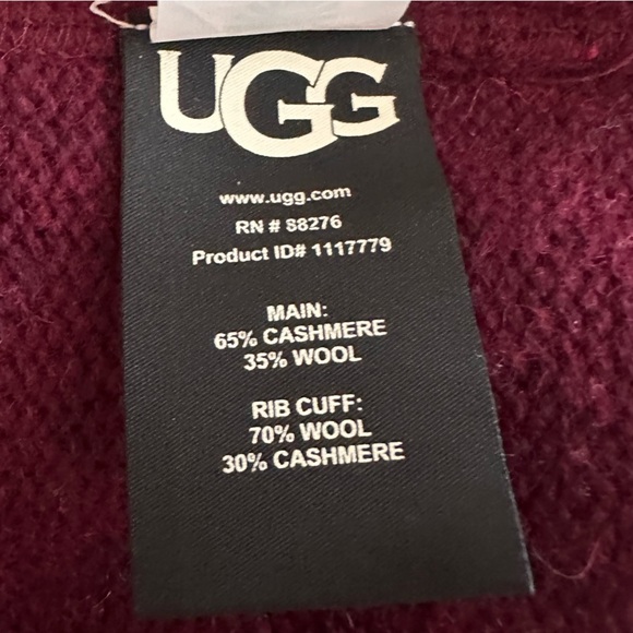 UGG Renata Contrast Trim Cashmere Blend Sweater - Picture 7 of 8